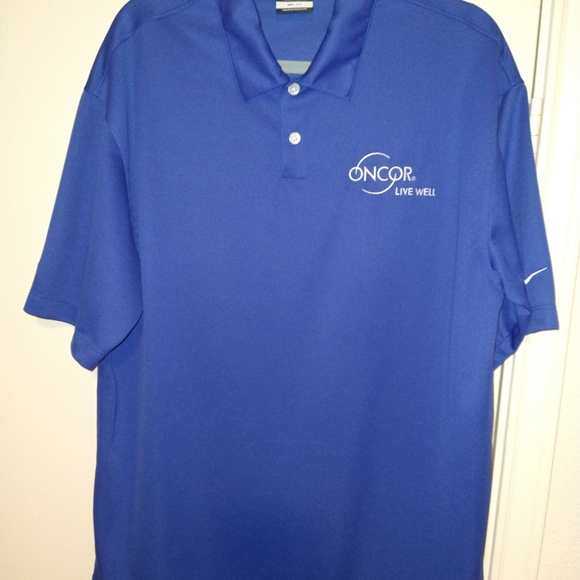 Nike Golf Dri-Fit Blue Short Sleeve Polo Shirt Men's sz Large - Picture 1 of 8
